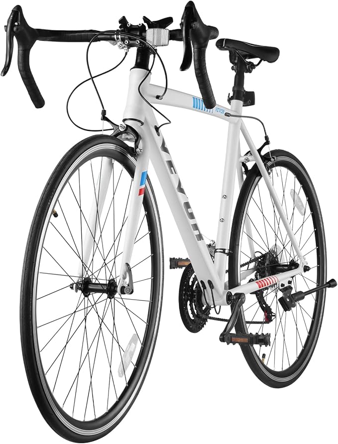 VEVOR Road Bike, 700C Wheels Racing Bike, Shimano Drivetrain City Commuter Road Bicycle, Urban Adult Sport Bicycle with Drop Bar, for Men and Women
