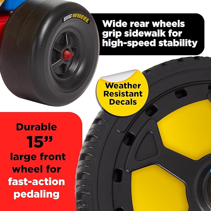 Schylling Big Wheel Chopper - BWCHP - Low-Riding Tricycle with Adjustable Seat for Growing Child up to 70 lbs. - Original Classic Bike - Ages 3 and Up