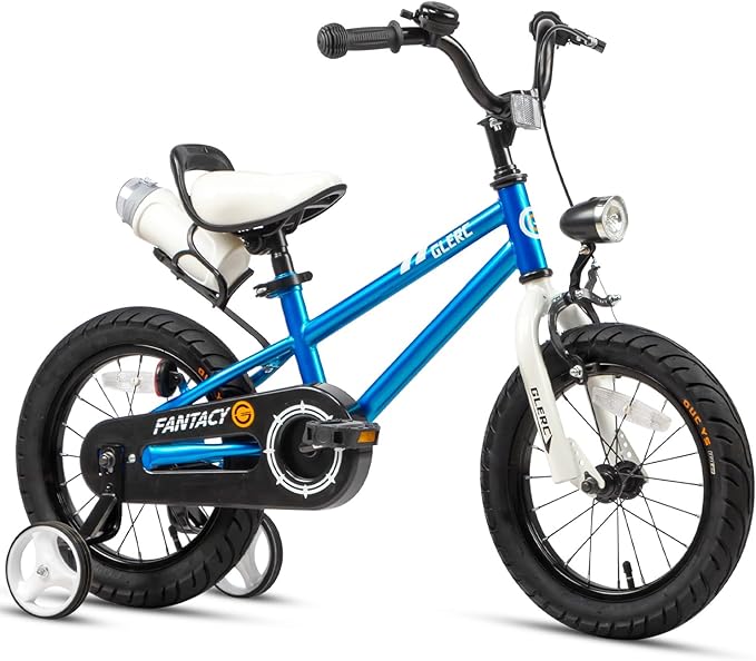 Glerc Fantacy Kids Bike, 12-20 Inch Children Bicycle for 2-13 Years Old Boys Girls, Kids Bicycle with Water Bottle Holder & Headlight & Training Wheels, Multiple Colors