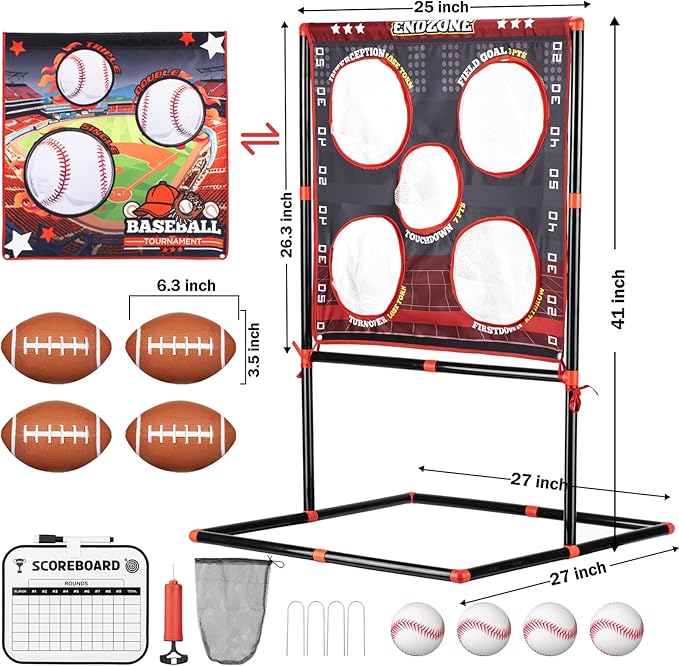 Football Toss Game for Kids Ages 3-8 - Outdoor Toy for Backyard, Beach & Camping for Toddlers & Family Party Fun