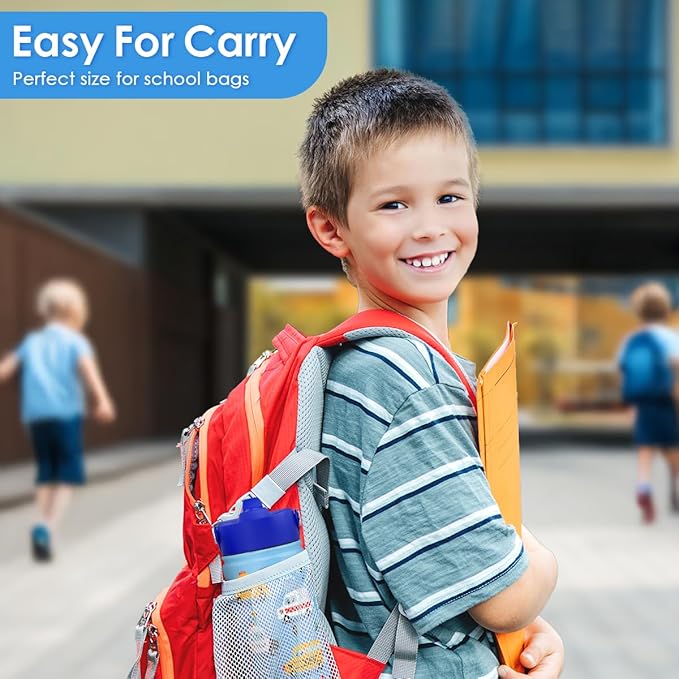 Transportation Kids Water Bottle With Straw Lid 12oz Insulated Stainless Steel, Travel Tumbler, Gifts For Boys, Birthday, Christmas, Back To School