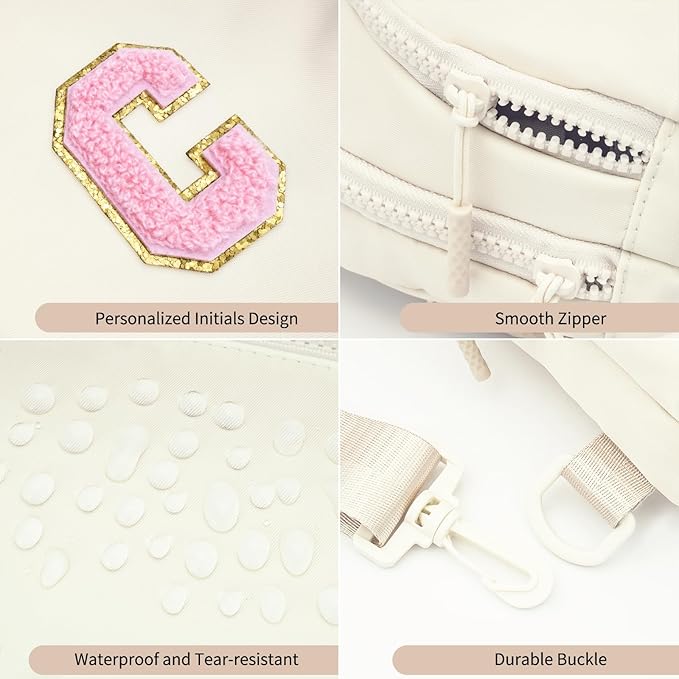 Birthday Gift for 5 6 7 8 9 10 11 12 13 14 15 16 Year Old Girls Fanny Pack Crossbody Bags for Women,Cute Trendy Stuff - Cream,C