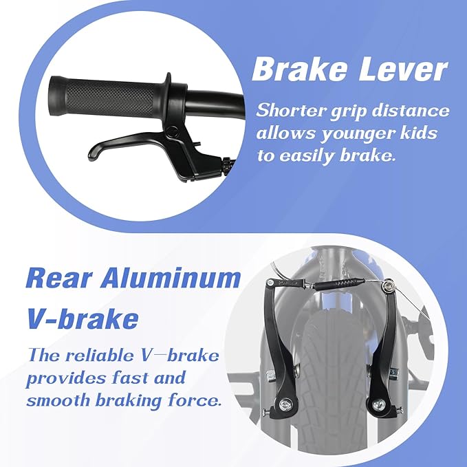 12 14 16 18 Inch Kids Bike BMX Style Bicycle with Training Wheels Coaster Brake for 2-10 Years Old Toddlers Boys Girls Multiple Colors