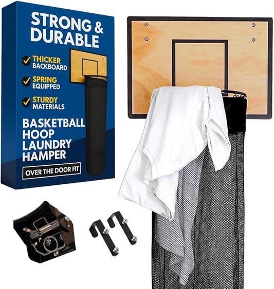 Basketball Hamper, Boys Laundry Basket, Basketball Laundry Hamper, Boys Room Decor, Spring Equipped, Thick Backboard, Zipper Bottom, Room Organizer, Gift for Kids