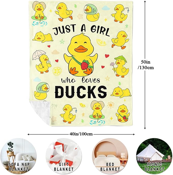 Christmas Duck Blanket Gifts for Duck Lovers, Ducks Blanket 50"x40", Rubber Ducks Themed Gifts