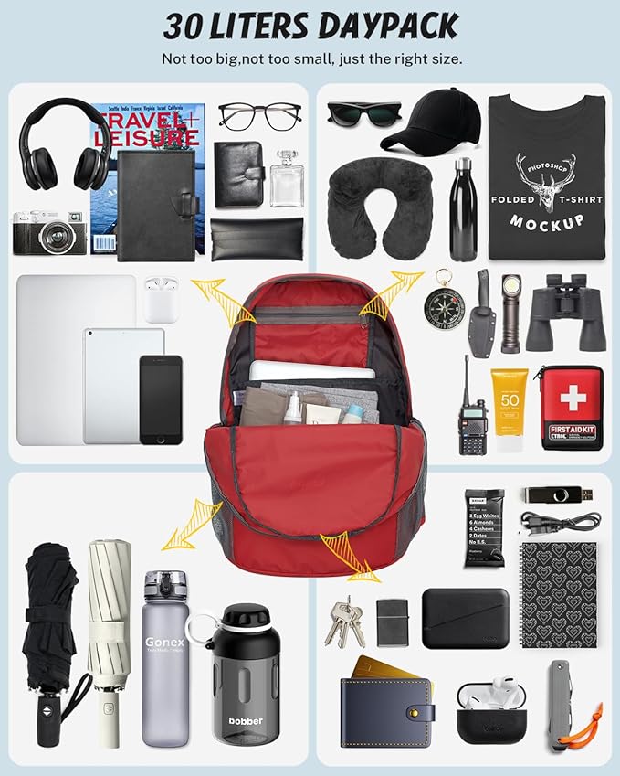 Gonex 30L Ultra Lightweight Packable Backpack, Handy Foldable Daypack for Camping Outdoor Travel Cycling Backpacking