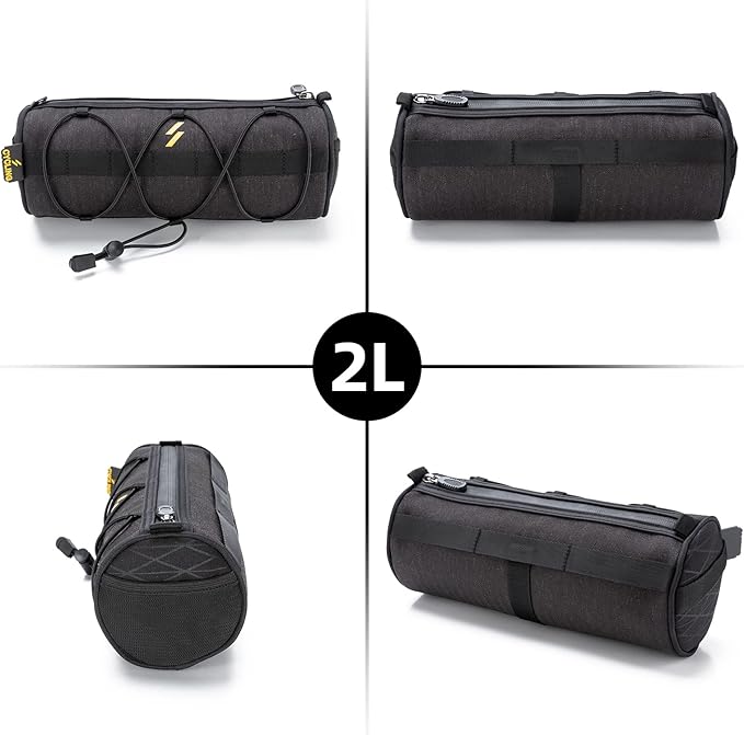 ROCKBROS Bike Handlebar Bag Small Bicycle Handle Bar Bag Handy Front Bike Bags Handlebar Storage Pouch Pack with Shoulder Strap Little Mountain Road Bike Barrel Bag
