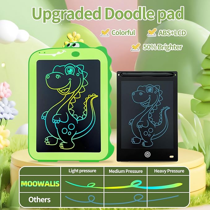 LCD Writing Tablet for Kids - 8.5 Inch Colorful Dinosaur Doodle Pad, Educational Drawing Board, Gift for 3-8 Year Old Boys and Girls, Ideal for Birthday, Party, and Learning Fun (Standard)