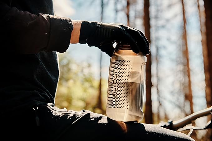 FIDLOCK Twist Bottle 750ml/25oz + Base Systems | New Leak-Proof, Self-Sealing Bottle Cap | Bike Water Bottle Holder with No Screws & Attached Bottle | Cage Free Magnetic Rack | Smoke