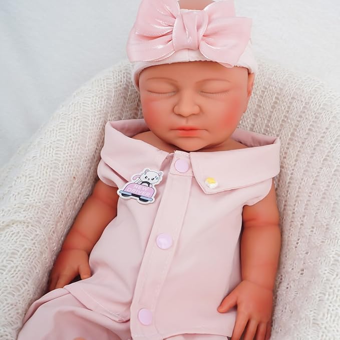 20.67 in Full Silicone Reborn Baby Dolls, 1:1 Lifelike Newborn Dolls Non Vinyl Realistic Reborn Toddler Dolls Boy Washable Sleeping Doll