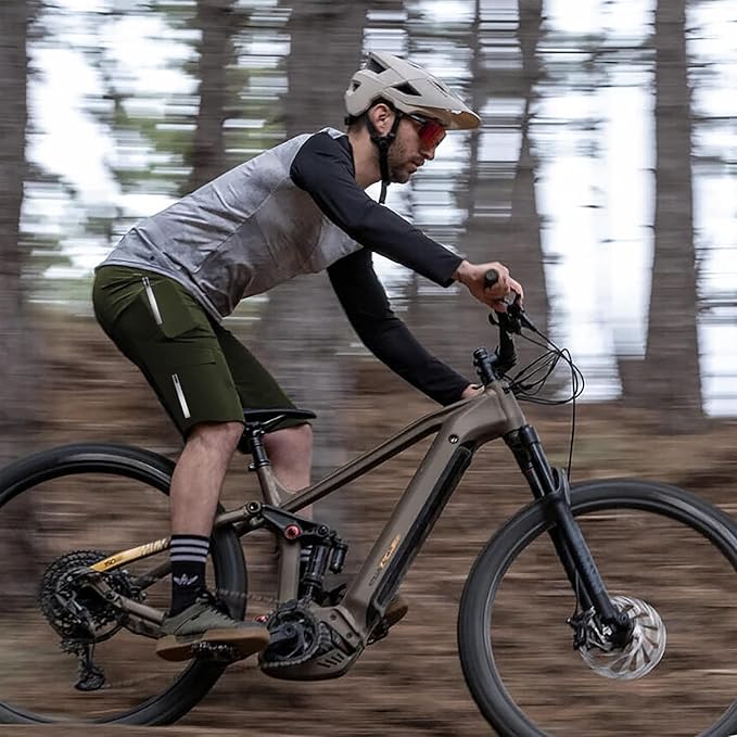 Lo.gas Mountain Bike Shorts for Men,3D Padded Loose-fit Cycling Biking Bicycle Shorts Mens with Underwear Zipper Pockets