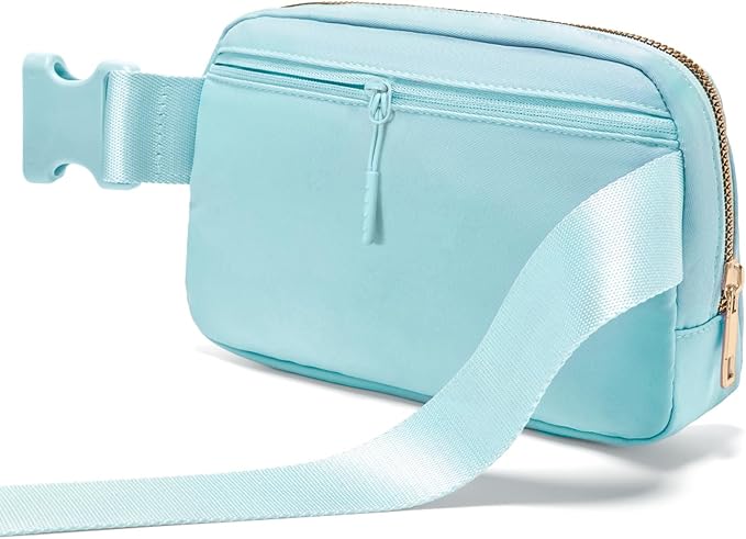 Gitus Birthday Gifts for 8 9 10 11 12 13 Year Old Girls Personalized Fanny Pack Crossbody Bags with Initial Letter Patch Belt Bag for Teen Girls Cute Trendy Stuff Travel Essentials (Icingblue-Q)