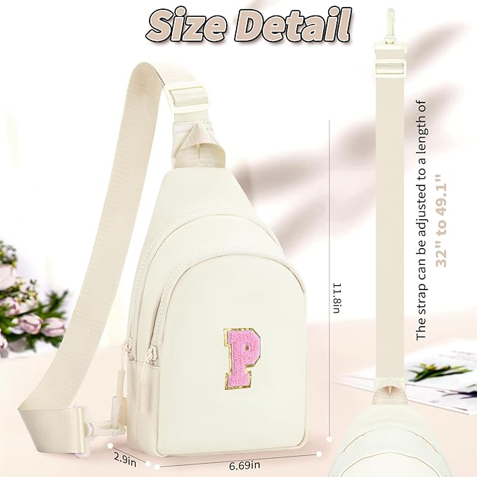 Birthday Gift for 5 6 7 8 9 10 11 12 13 14 15 16 Year Old Girls Fanny Pack Crossbody Bags for Women,Cute Trendy Stuff - Cream,P