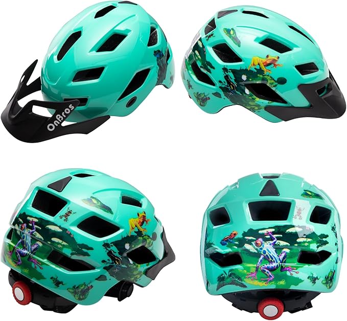 OnBros Kids Bike Helmet - Bike Helmets for 5-14 Boys or Girls with Visor, Children Bicycle Helmet for Skateboard Mountain Scooter Road Cycling, Lightweight and Adjustable 50-57CM