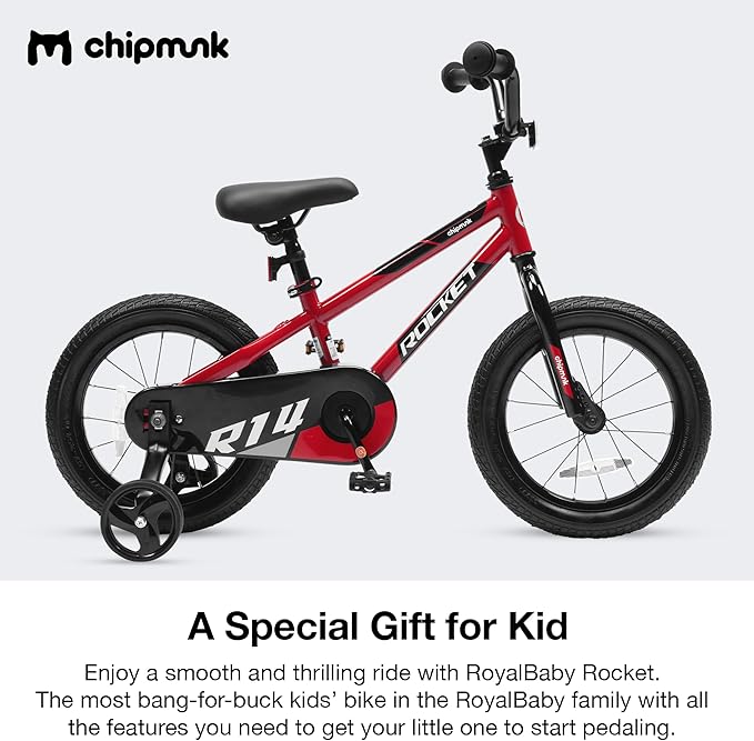 Chipmunk Kids Bike Toddlers 12 14 16 18 Inch Wheel Bicycle Beginners Boys Girls Ages 3-11 Years, Multiple Color Options