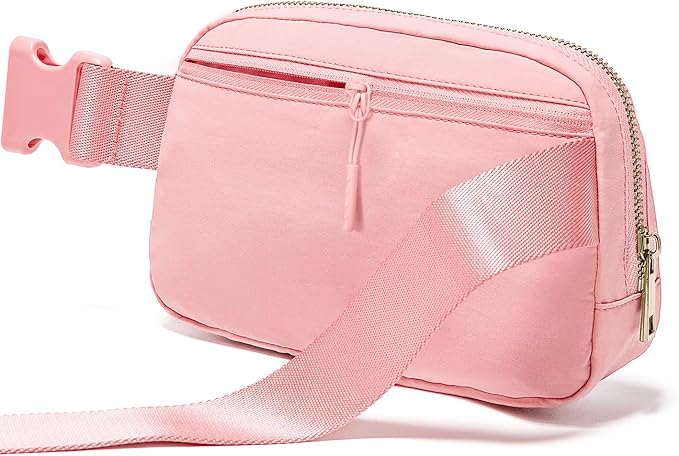 Gitus Customizable Belt Bag Fanny Pack for Girls Age 6-8 & 8-10 with Initial - Trendy Teen Girl Gifts (Light Pink-I)