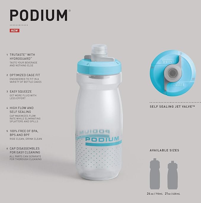 CamelBak Podium Bike Water Bottle 21oz, Fiery Red