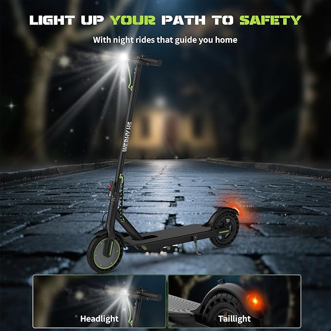 Electric Scooter, 350W/500W Powerful Motor, 19/22 MPH Max Speed, 15/21/28 Miles Range, with 8.5"/10" Solid Tires, Lightweight Foldable Kick Scooter with Dual Braking Systems, Smart APP, Cruise Control