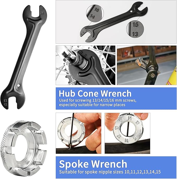 Bike Tool Kit, Professional Bike Repair Tools for Mountain Bike with 3-in-1 Cassette Remover Wrench Crank Puller Extractor Bottom Bracket Freewheel Remover Chain Breaker