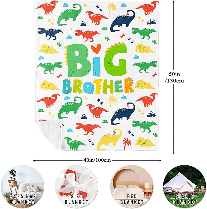 Christmas Big Brother Gift for Boy/Toddlers, Gifts for Big Brother of New Baby Blanket 50"x40"