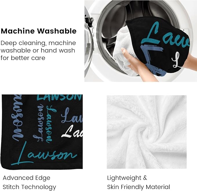 Dr.TOUGH Personalized Name Blanket Personalized Blanket for Adult Kids Flannel Customized Personalized Blankets and Throws