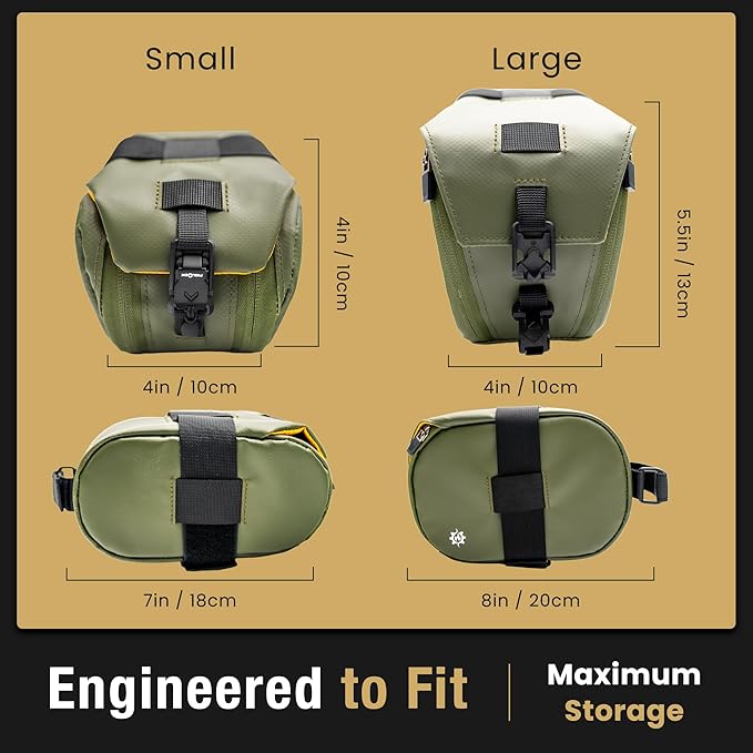 Lumiere & Co. Bike Seat Bag, Bike Saddle Bag, Saddle Bag Bicycle, Bicycle Saddle Bag, Bike Bag Under Seat, Saddle Bag, Bike Saddle Bags, Small Bike Bag - Maximus