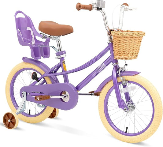XJD Girls Bike for Toddlers and Kids Ages 2-12 Years Old,12 14 16 Inch Kids Bike with Training Wheels & Basket