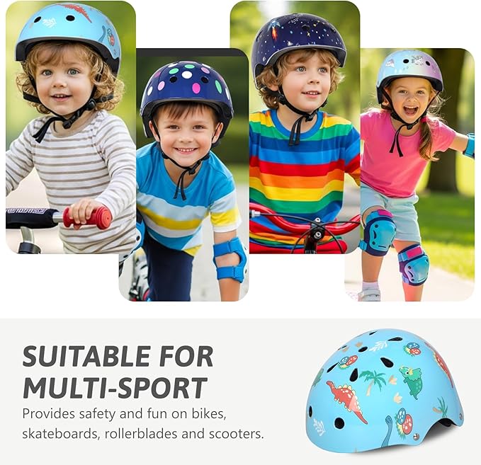 Kids Toddler Bike Helmet for Boys Girls, Adjustable Bicycle Helmet from Infant Baby to Children, Multi-Sport for Scooter Skateboard Roller/Inline Skate