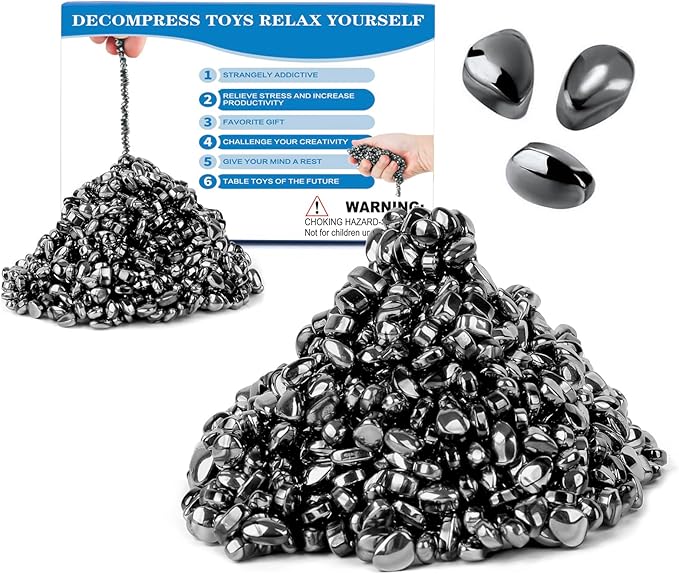 1100pcs Desk Fidget Toys for Adults, Stress & Anxiety Relief, Sensory Fidget Toys for Office, ADHD, Autism,Ideal Gift (1100Pcs Black)