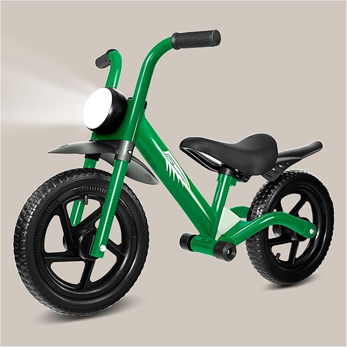 KRIDDO Kids Balance Bike for 2-5 Years, with Front Light, Upgraded Tires for All Terrain, Upgraded Bearing for Smooth and Stable Riding, Front and Rear Fenders, Adjustable Seat