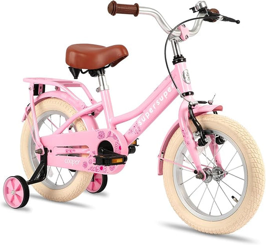 JOYSTAR Girls Bike for 2-12 Years Old Toddlers and Kids, 12" 14" 16" 18“ Retro Style Kids Bike with Training Wheels, 20 Inch Children Bicycle with Kickstand