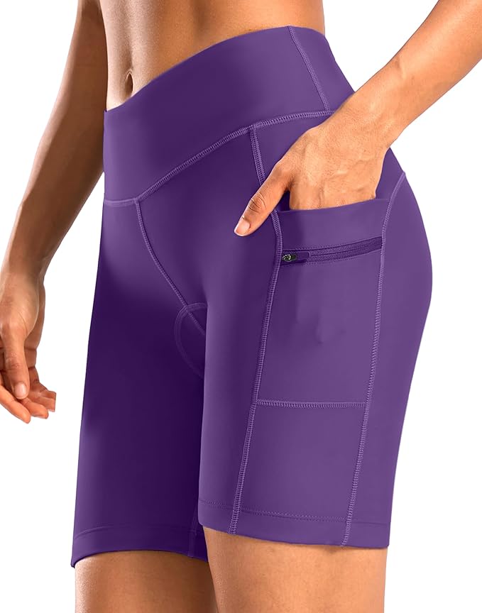 Women's 4D Padded Bike Shorts 5"/7" Riding Underwear Cycling Bicycle Road Biking Cycle Shorts for Women Zipper Pockets