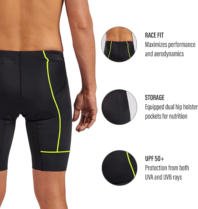 Zoot Men’s Core 9-Inch Tri Shorts, Quick Dry Performance Triathlon Shorts with Cycling Chamois Pad, Pockets & UPF 50+ Fabric