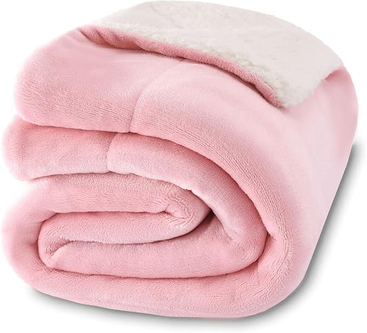NANPIPER Baby Sherpa Blanket,Warm Toddler Throw Blanket,Soft Newborn Fleece Blanket for Winter (Pink,30x40 inches)
