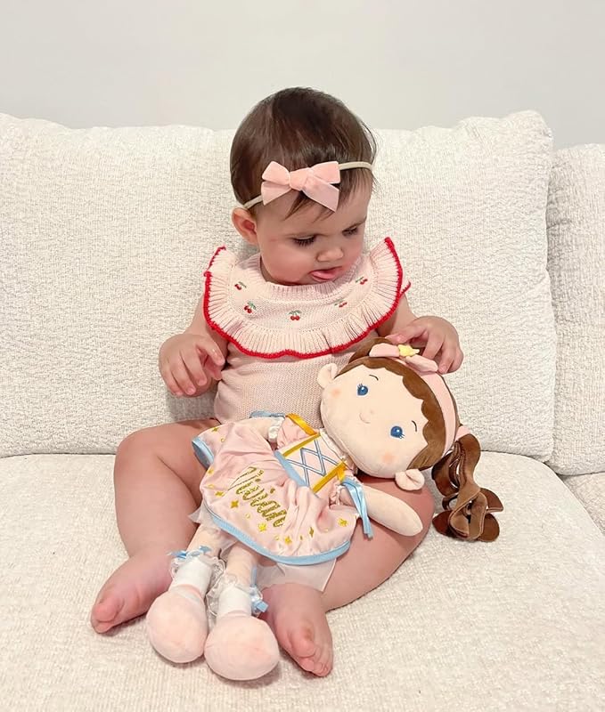 LeyaDoll Soft Baby Doll Toys (16''), My First Baby Rag Doll for 1 Year-Old Girl Birthday Gift, Christmas Plush Toys Gift for Toddler Kids Infants-Princess Twinkle