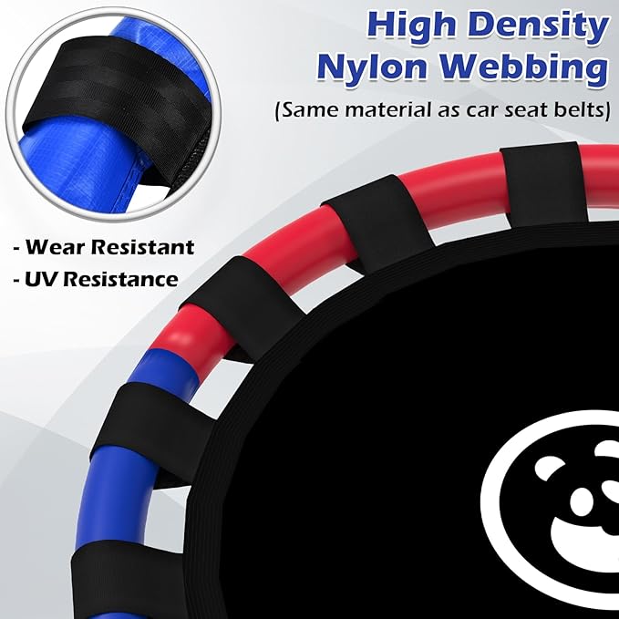 Saucer Swing, 40 Inch Swing Sets for Backyard and Outdoor Playground, 900lbs Weight Capacity, with 360 Degree Swivel, Gifts for Kids, Blue and Red