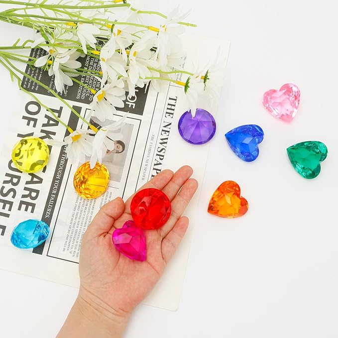 Diving Gems Pool Toys, 10 PCS Colorful Big Diamond Pool Diving Toy for Kids Ages 4-8, Sinking Swimming Pool Toys, Underwater Swimming Toys Water Games Gifts for Kids Summer Pool Party Favors