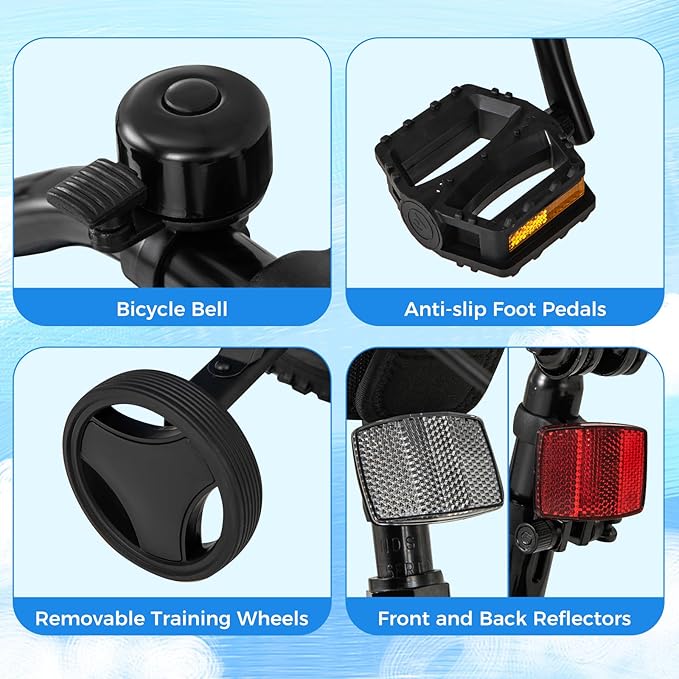 BABY JOY Kids Bike, 16" Magnesium Sporty Bicycle with Dual Disc Brakes, Removable Training Wheels, Body Suspension, Adjustable Handlebar & Saddle, Girls Boys Bike