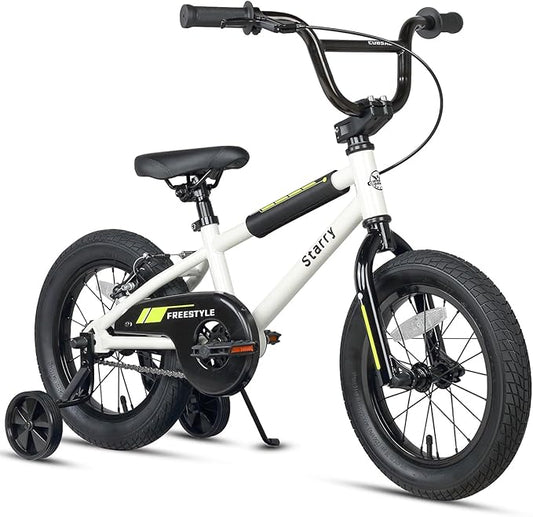 12 14 16 18 Inch Kids Bike BMX Style Bicycle with Training Wheels Coaster Brake for 2-10 Years Old Toddlers Boys Girls Multiple Colors