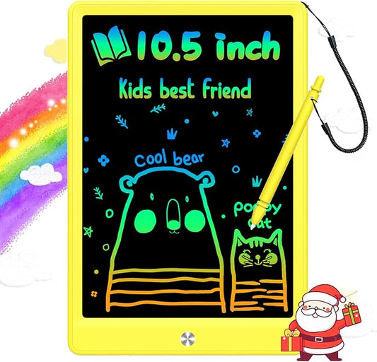 LCD Writing Tablet Doodle Board,10.5 inch Colorful Drawing Pad,Electronic Drawing Tablet, Drawing Pads,Travel Gifts for Kids Ages 3 4 5 6 7 8 Year Old Girls Boys (Yellow)