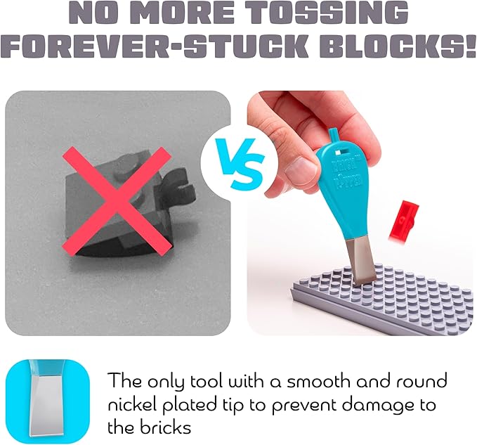 Brick Popper - World's Fastest Separator Tool - Efficient Remover for Kids and Adults - Perfect for Ages 6 and Up - Essential Tool (Light Blue)