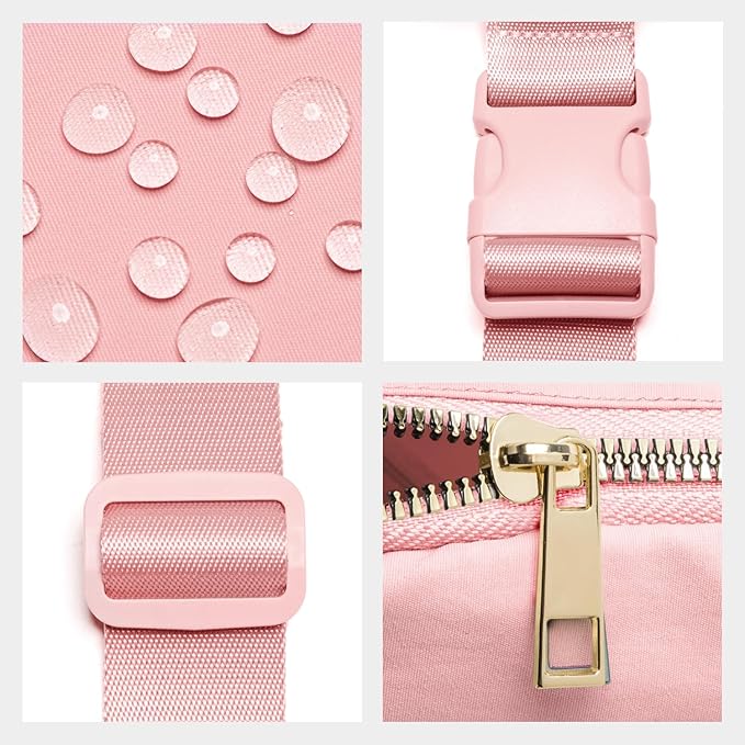 Gitus Customizable Belt Bag Fanny Pack for Girls Age 6-8 & 8-10 with Initial - Trendy Teen Girl Gift (Light Pink-H)