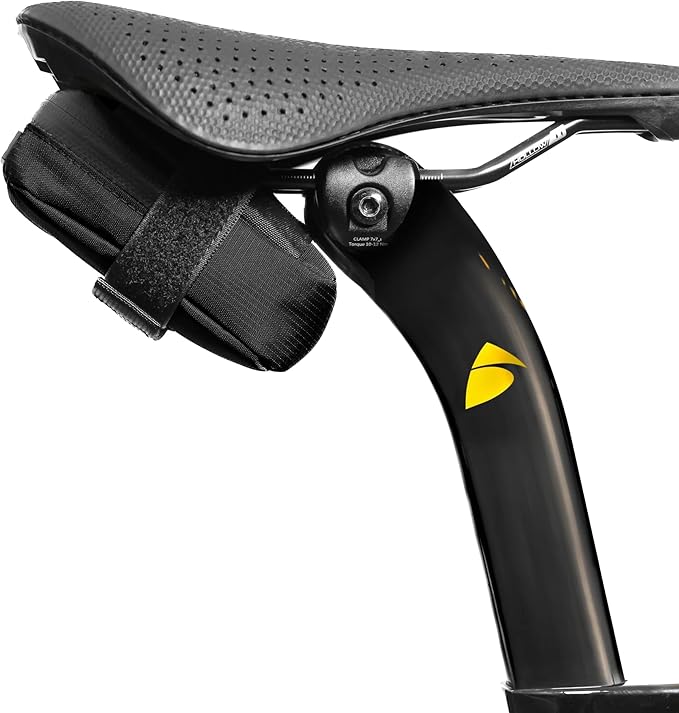 Compact Bike Saddle Bag – Midnight Black (Small) | 0.3L Bike Seat Bag (3" x 4.25" x 1.25") | Water-Resistant Ripstop, Waterproof Zipper, Internal Pocket | Durable Under Seat Storage