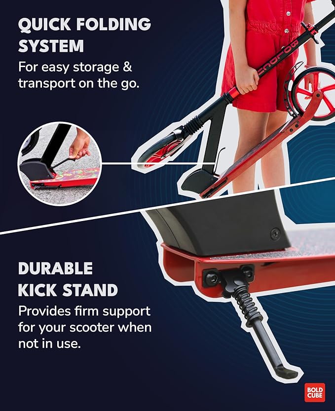 Big 2 Wheeler | Scooter for Kids & Teens Ages 7+ Years | Play & Commute | Front Suspension Fit with 200MM Wheels | Height Adjustable 86 to 111 cm