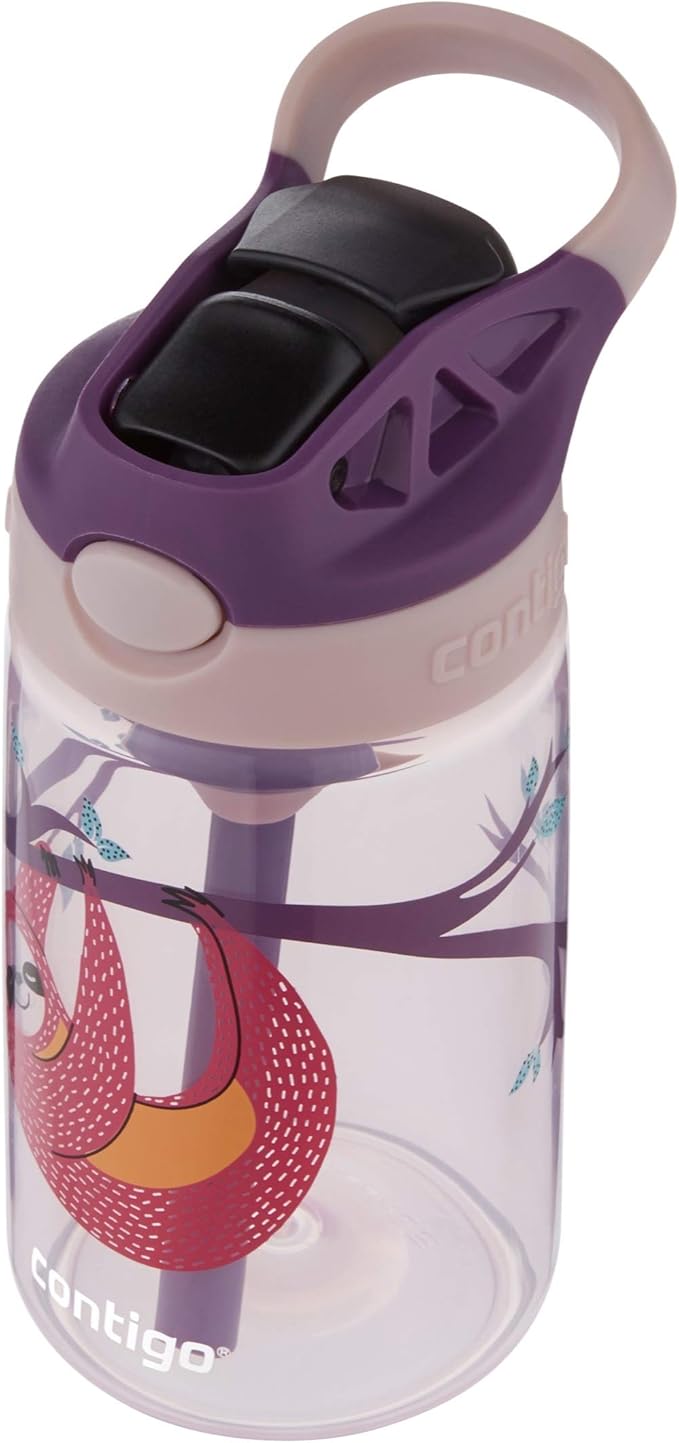 Contigo Kids Straw Water Bottle with AUTOSPOUT Lid 14oz Sloths