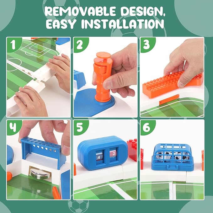 Mini Foosball Games for Kid Age 3-5 6-8, Soccer Board Games, Soccer Toys Indoor Game Room Birthday Party Gifts for 3 4 5 6 7 8 9 10 11 12 Years Old Boys Girls