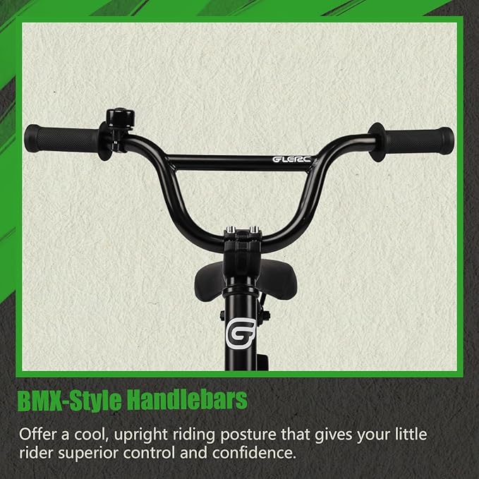 Glerc Kids Bike for Ages 1-8 Years Old, 12-16 Inch BMX Style Kids Bicycle with Training Wheels, Boys Bike for Children and Toddler, Multiple Colors