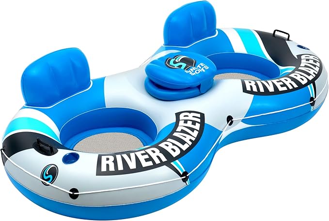 2025 New & Upgraded Sunlite Sports Heavy Duty River Tube Inflatable, Premium Water Float to Lounge Above Lake and River, Outdoor Water Raft Sport Fun, Recreational Use