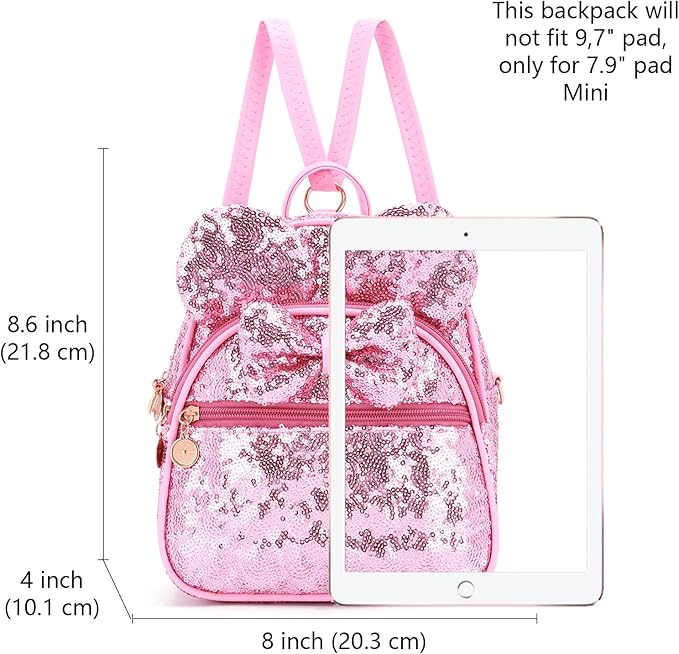 KL928 Girls Mini Backpack Bowknot Polka Dot Cute Small Daypacks Convertible Shoulder Bag Purse for Women