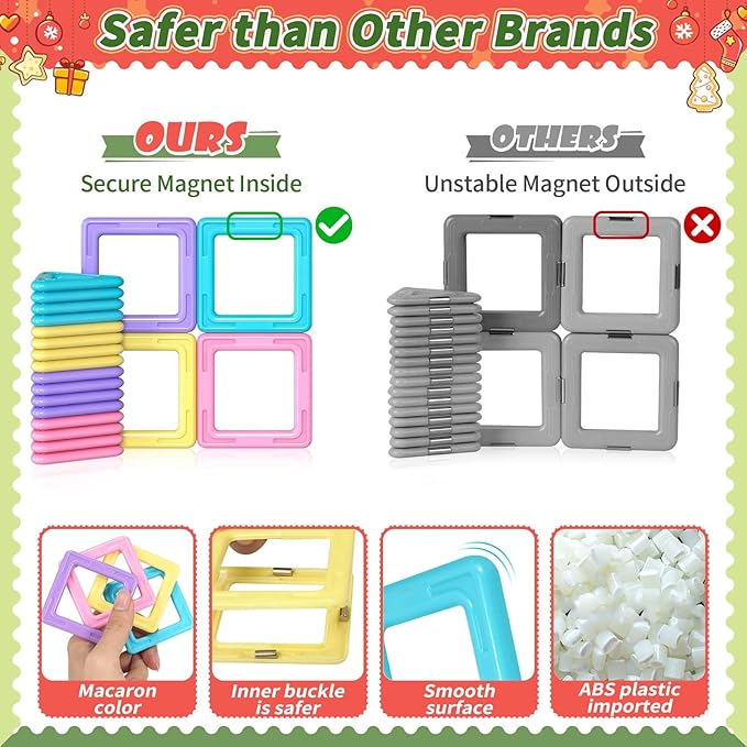 Toddler Girl Toys, Magnetic Tiles 44pcs, Birthday Gifts Ideas for Girls Age 3-5, Magnetic Building Blocks, Magnet STEM Montessori Toddler Kids Christmas Toys Gifts for 3 4 5 6 7 Year Old Girls